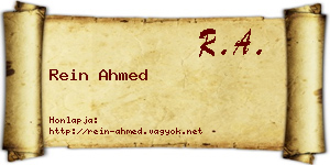 Rein Ahmed névjegykártya